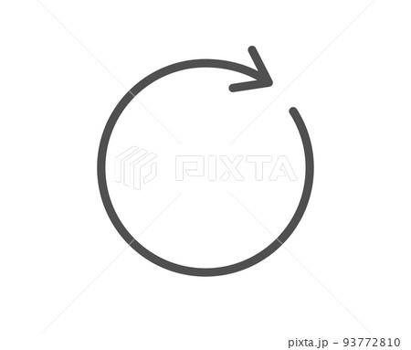 Refresh line icon. Rotation arrow sign. Reset or Reload symbol. Quality design element. Linear style synchronize icon. Editable stroke. Vector 93772810