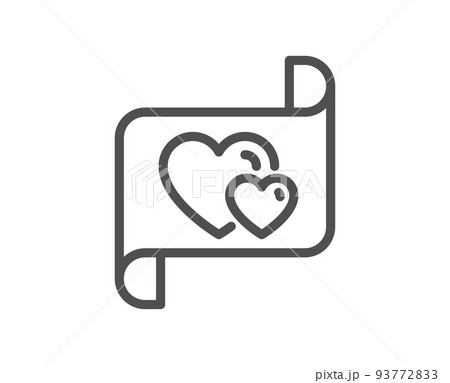 Love letter line icon. Heart mail sign. Valentine day symbol. Quality design element. Linear style love letter icon. Editable stroke. Vector 93772833