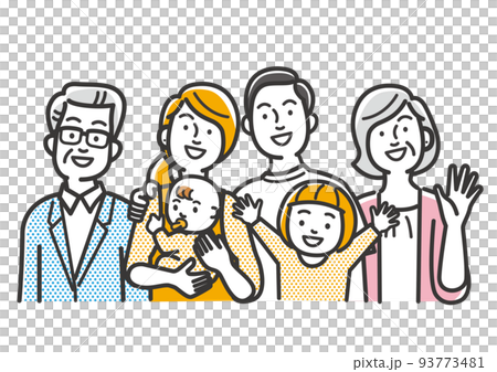 A good friend and smiling three-generation family A good friend and smiling three-generation family 93773481