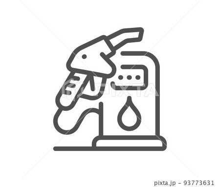 Petrol station line icon. Filling station sign. Diesel fuel symbol. Quality design element. Linear style petrol station icon. Editable stroke. Vector 93773631
