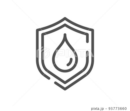 Water resistant line icon. Waterproof shield sign. Drop protection symbol. Quality design element. Linear style waterproof icon. Editable stroke. Vector Water resistant line icon. Waterproof shield sign. Drop protection symbol. Quality design element. Linear style waterproof icon. Editable stroke. Vector 93773660