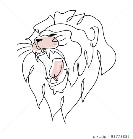 Vector image of walking lion line art | Free SVG | Line art, Lion  silhouette, Lion coloring pages