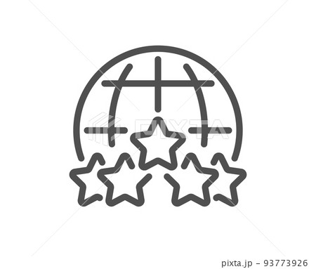 Global business line icon. Outsourcing rating sign. Stock-market rank symbol. Quality design element. Linear style rating stars icon. Editable stroke. Vector 93773926