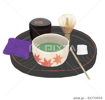 抹茶セット 紅葉 紫 抹茶セット 紅葉 紫 93774054
