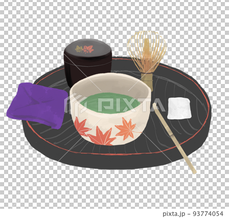 抹茶セット 紅葉 紫 抹茶セット 紅葉 紫 93774054