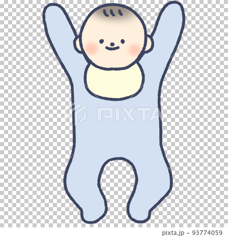 Babies lying on their backs Blue Babies lying on their backs Blue 93774059