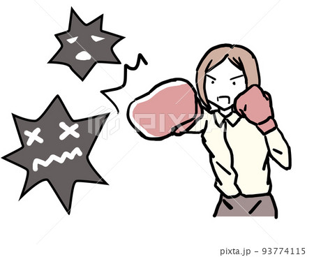 ウイルスを撃退する女性のイラスト素材 [93774115] - PIXTA