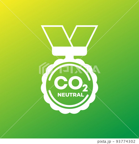 carbon neutral vector badge, medal icon 93774302