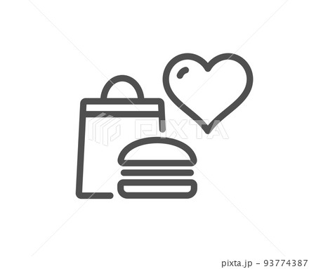 Food donation line icon. Charity sign. Charitable organization symbol. Quality design element. Linear style food donation icon. Editable stroke. Vector 93774387