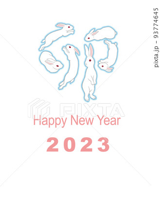 2023年 年賀状テンプレート 卯年 令和5年 英語版 93774645