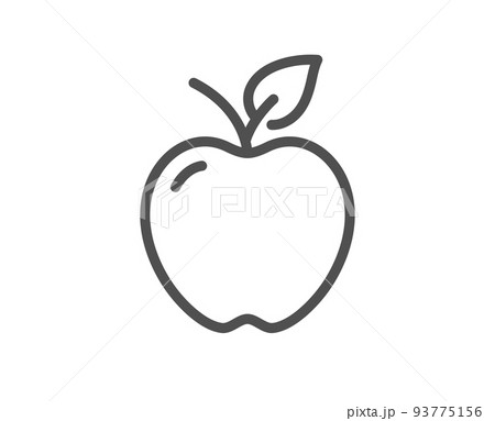 Apple line icon. Fruit food sign. Diet nutrition symbol. Quality design element. Linear style apple icon. Editable stroke. Vector Apple line icon. Fruit food sign. Diet nutrition symbol. Quality design element. Linear style apple icon. Editable stroke. Vector 93775156
