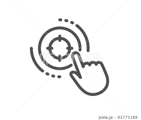 Seo target line icon. Search engine optimization sign. Click aim symbol. Quality design element. Linear style seo target icon. Editable stroke. Vector 93775189