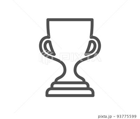 Award cup line icon. Winner Trophy symbol. Sports achievement sign. Quality design element. Linear style award cup icon. Editable stroke. Vector 93775599