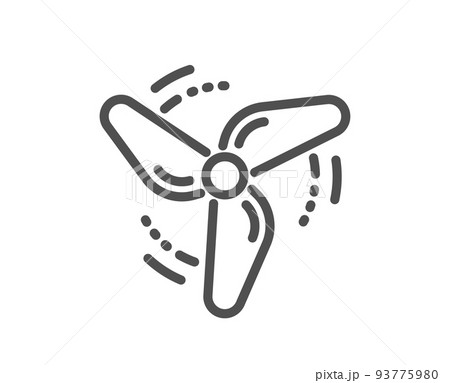 Wind energy line icon. Fan engine, jet turbine sign. Ventilator symbol. Quality design element. Linear style wind energy icon. Editable stroke. Vector 93775980