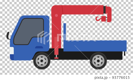 Unic car _ truck crane car illustration _ blue 93776015