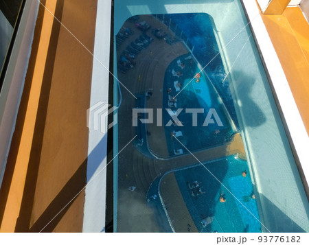 Glass floor bridge at new cruise ship 93776182