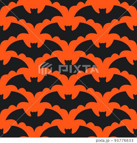 Seamless pattern with bats on orange background.のイラスト素材 [93776633] - PIXTA