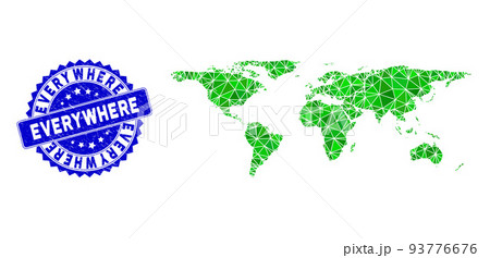Rosette Scratched Seal Imprint and Green Vector Triangle Filled Everywhere Map mosaic Rosette Scratched Seal Imprint and Green Vector Triangle Filled Everywhere Map mosaic 93776676