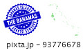 Rosette Textured Stamp With Green Vector Polygonal Bahamas Islands Map mosaic 93776678