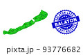 Rosette Rubber Seal Imprint And Green Vector Polygonal Balaton Lake Map mosaic 93776682