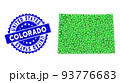 Rosette Grunge Seal With Green Vector Lowpoly Colorado State Map mosaic 93776683