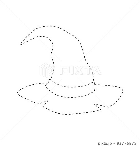 Wizard Hat tracing worksheet for kids 93776875