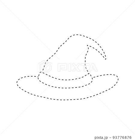 Wizard Hat tracing worksheet for kids 93776876