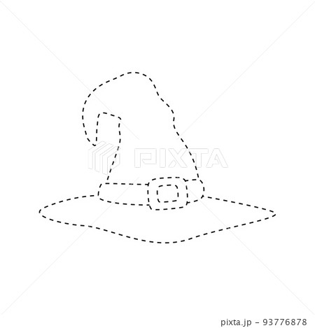 Wizard Hat tracing worksheet for kids 93776878