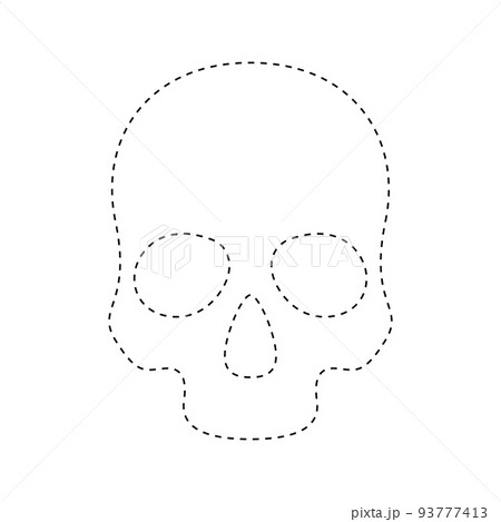 Skull tracing worksheet for kids 93777413