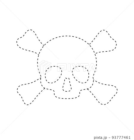 Skull and Crossbones tracing worksheet for kids 93777461