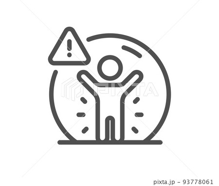 Social distance line icon. People isolation sign. Prevention rules symbol. Quality design element. Linear style social distance icon. Editable stroke. Vector Social distance line icon. People isolation sign. Prevention rules symbol. Quality design element. Linear style social distance icon. Editable stroke. Vector 93778061