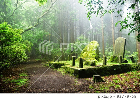 三島市　箱根旧街道西坂とかぶと岩 93779758