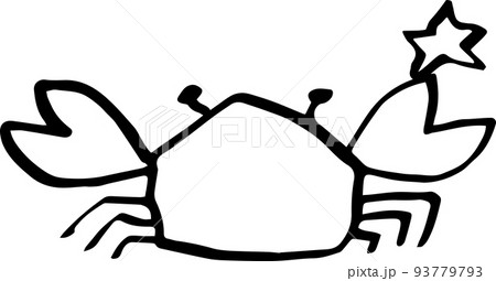 かに座のシンプル線画イラストアイコン(透過) かに座のシンプル線画イラストアイコン(透過) 93779793