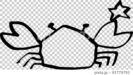 かに座のシンプル線画イラストアイコン(透過) かに座のシンプル線画イラストアイコン(透過) 93779793