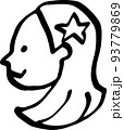 おとめ座のシンプル線画イラストアイコン(透過) 93779869