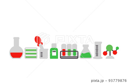 実験台の上のような挿絵5　線無　緑赤 93779876