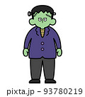ハロウィンで使いやすいシンプルなフランケンシュタインのイラスト 93780219