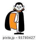 ハロウィンで使いやすいドラキュラのシンプルなイラスト 93780427
