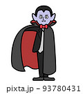 ハロウィンで使いやすいドラキュラのシンプルなイラスト 93780431