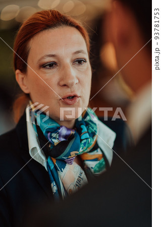 Portrait of a senior businesswoman in a modern corporation. Selective focus  93781753