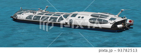 松本零士氏がデザインした水上バス卑弥呼の鳥瞰イラスト 93782513