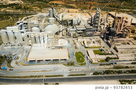 View from height at the cement plant. City Bunol. Spain View from height at the cement plant. City Bunol. Spain 93782653