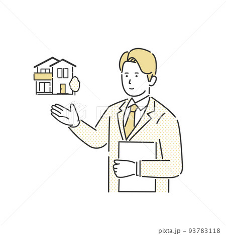 不動産営業マンのイラスト 93783118