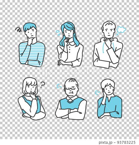 不同年齡的人的上身組 93783225