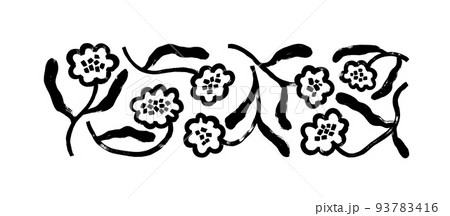 Abstract naive hand drawn flowers vector set. Abstract naive hand drawn flowers vector set. 93783416