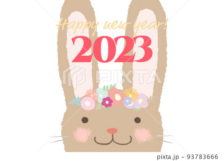 かわいいうさぎの年賀状 かわいいうさぎの年賀状 93783666