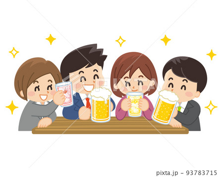 飲み会をするスーツの男女 93783715