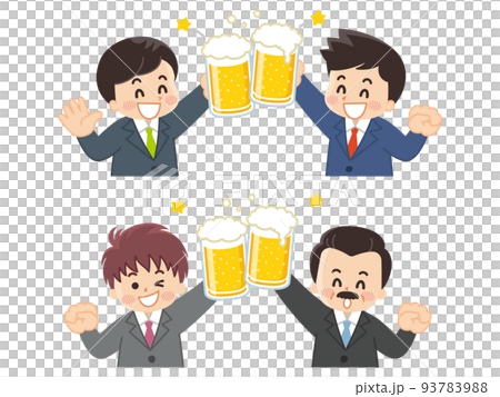 ビールで乾杯するビジネスマン 93783988