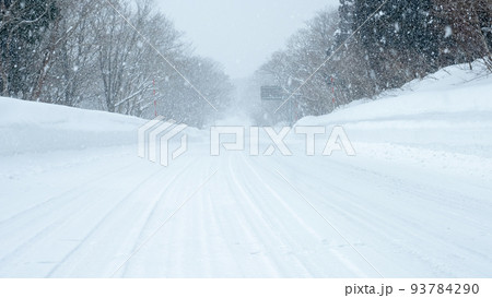 雪道(大山鏡ヶ成付近) 雪道(大山鏡ヶ成付近) 93784290
