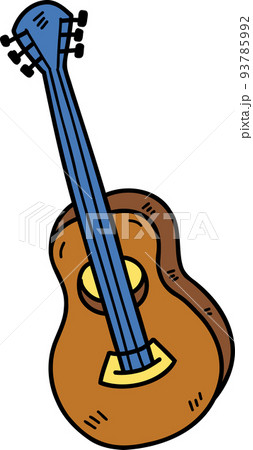 Hand Drawn guitar illustration on transparent background 93785992